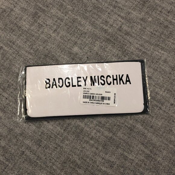 Badgley Mischka 7 Slot Black Card Holder Wallet With Snap Closure. New / sealed - Picture 1 of 7